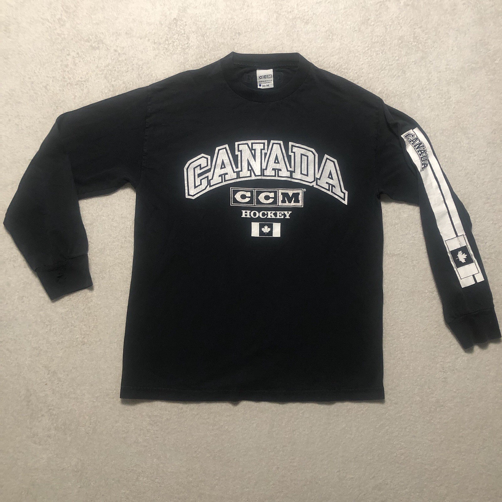 Vintage 90s Canada CCM Hockey Long Sleeve T-Shirt Men’s Size XL