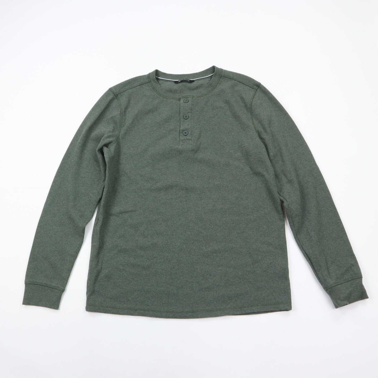 Members Mark Thermal Henley Shirt Mens Medium Green Pullover Dexter gallery