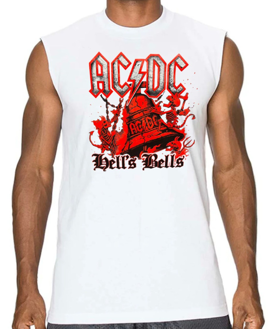 ACDC HELL'S BELLS ROCK Band Men's Muscle Shirt (Multiple Colors) gallery