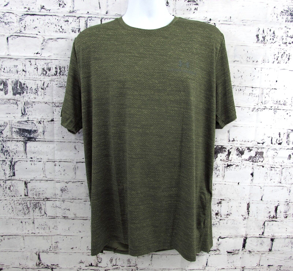 Under Armour Rush Vanish Energy Green Printed T-Shirt Men’s Size XL 1383974 NWT