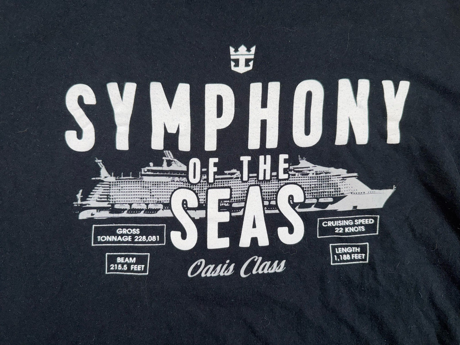 royal caribbean symphony of the seas Mens short sleeve XL t shirt Blue gallery