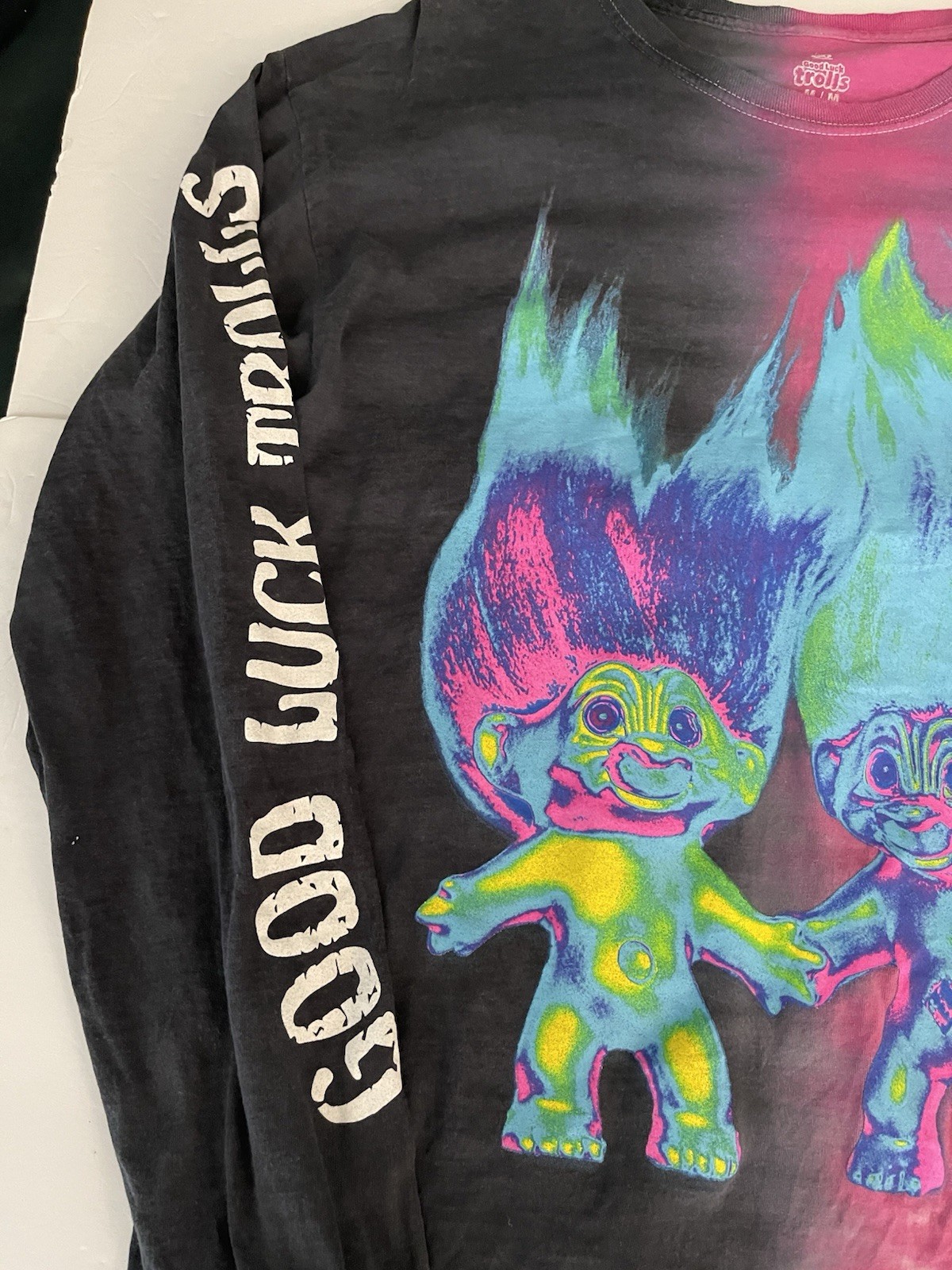 Good Luck Trolls T-Shirt Long Sleeve Medium Mens Colorful Y2K gallery