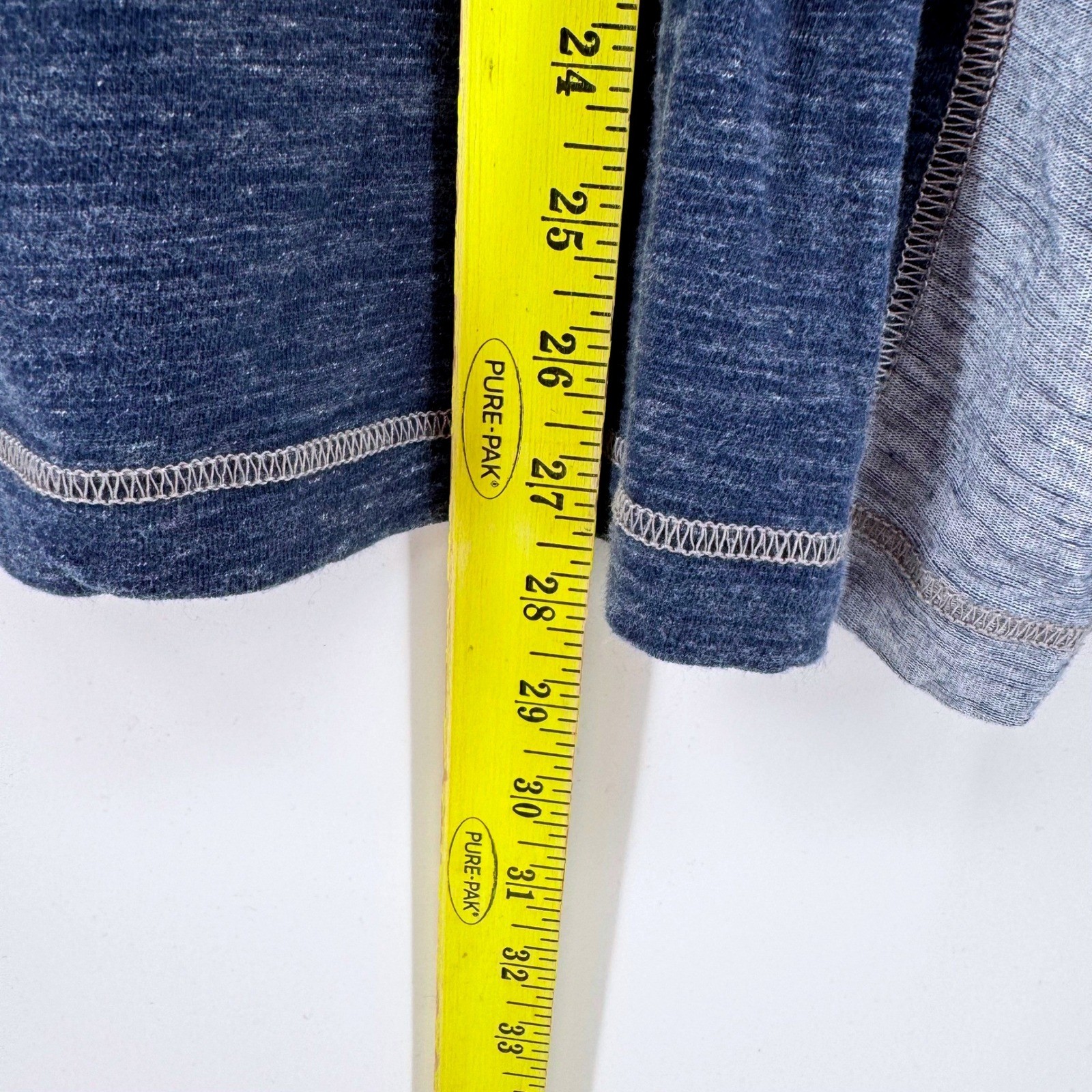Johnston & Murphy Henley Shirt XL Blue Gray Long Sleeve Cotton Slub Knit 74-3145 gallery