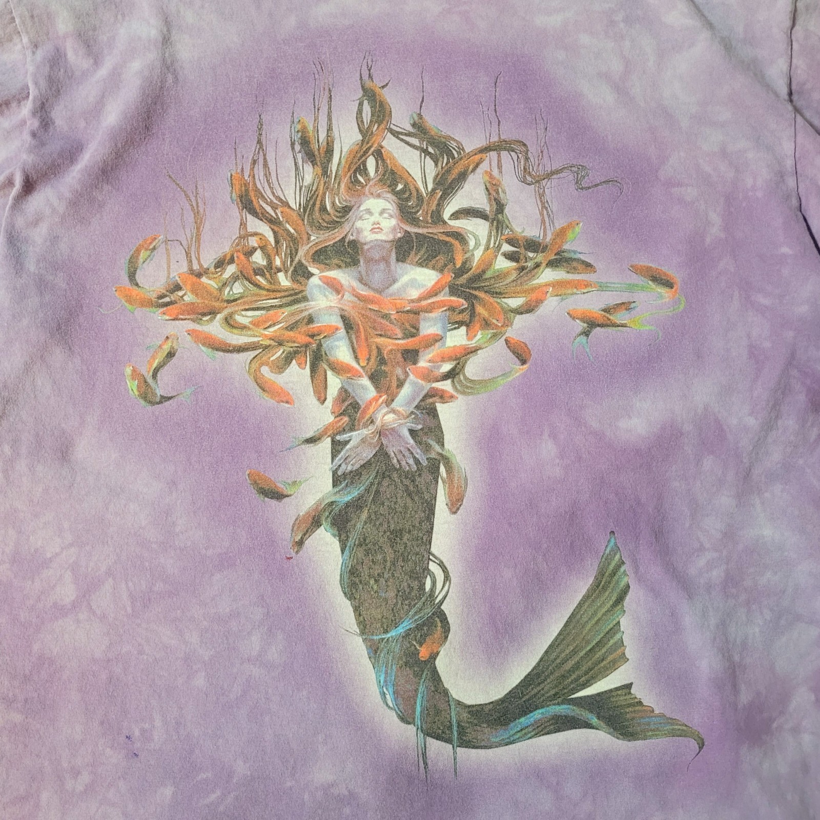 Vintage The Mountain Shirt XL Metamorphosis Koi Fish Mermaid Fantasy Wizard gallery