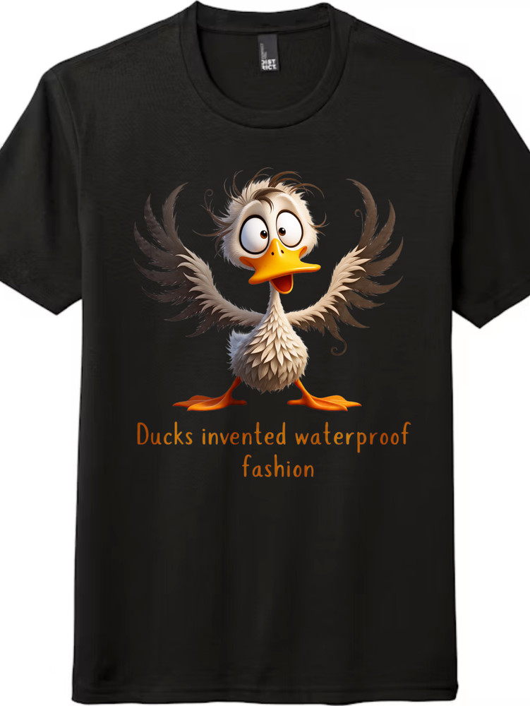 Funny Duck Graphic Tee | Ducks Invented Waterproof Fashion, Unisex Humor Shirt