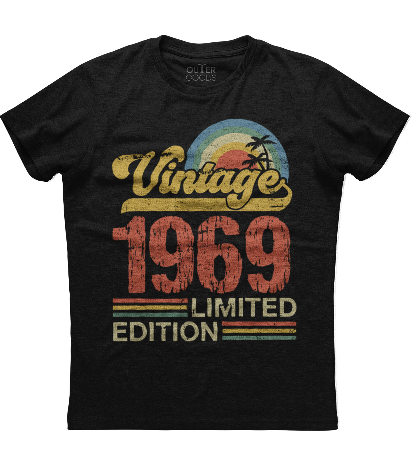 Birthday Gift Classic Old Vintage 1969 Limited Edition Rainbow Palm Tree T-shirt gallery