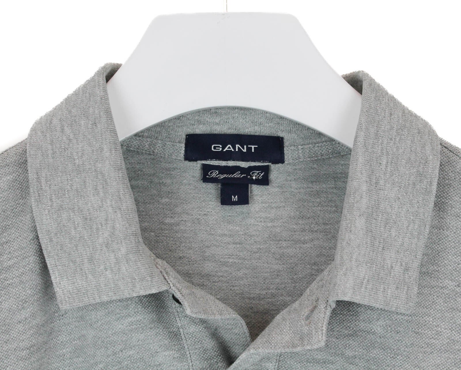 GANT Regular Fit T-Shirt Mens M Short Sleeve Polo Blend Grey gallery