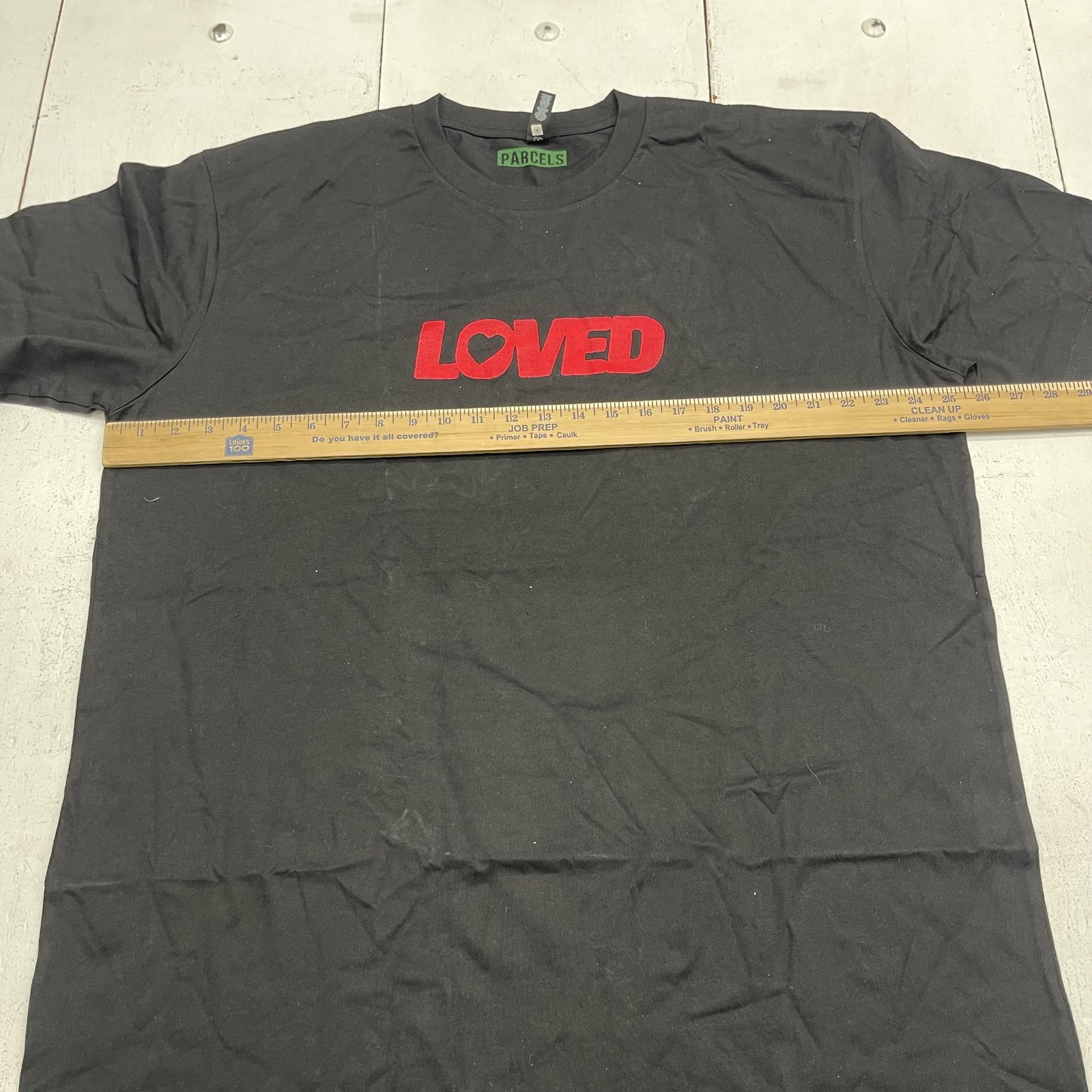 AS Colour Loved Shirt Mens 2XL Black Parcels Logo Graphic Tee Cotton Heart gallery