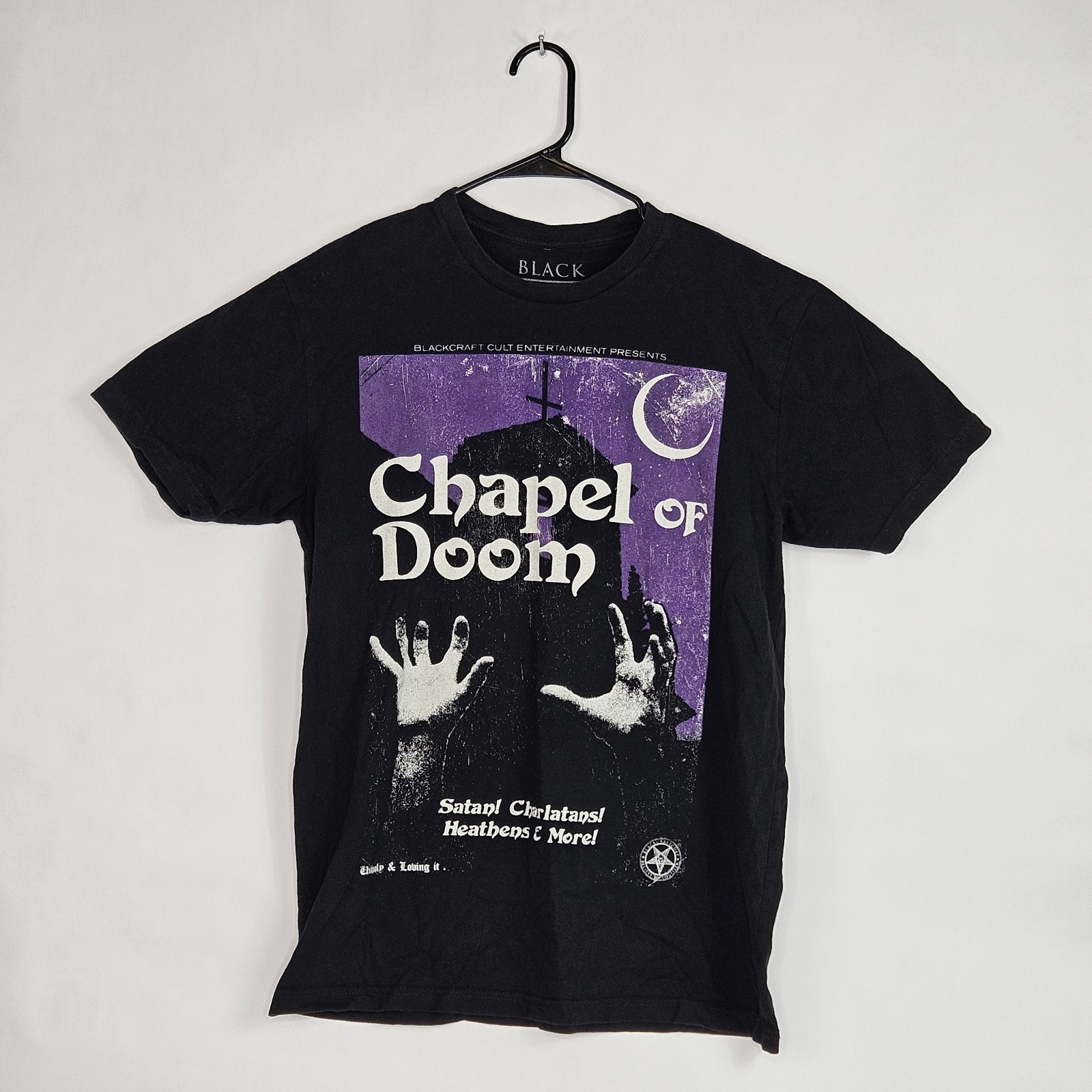 BlackCraft Cult Chapel of Doom T-Shirt Gothic Horror Satanic Pentagram Graphic gallery