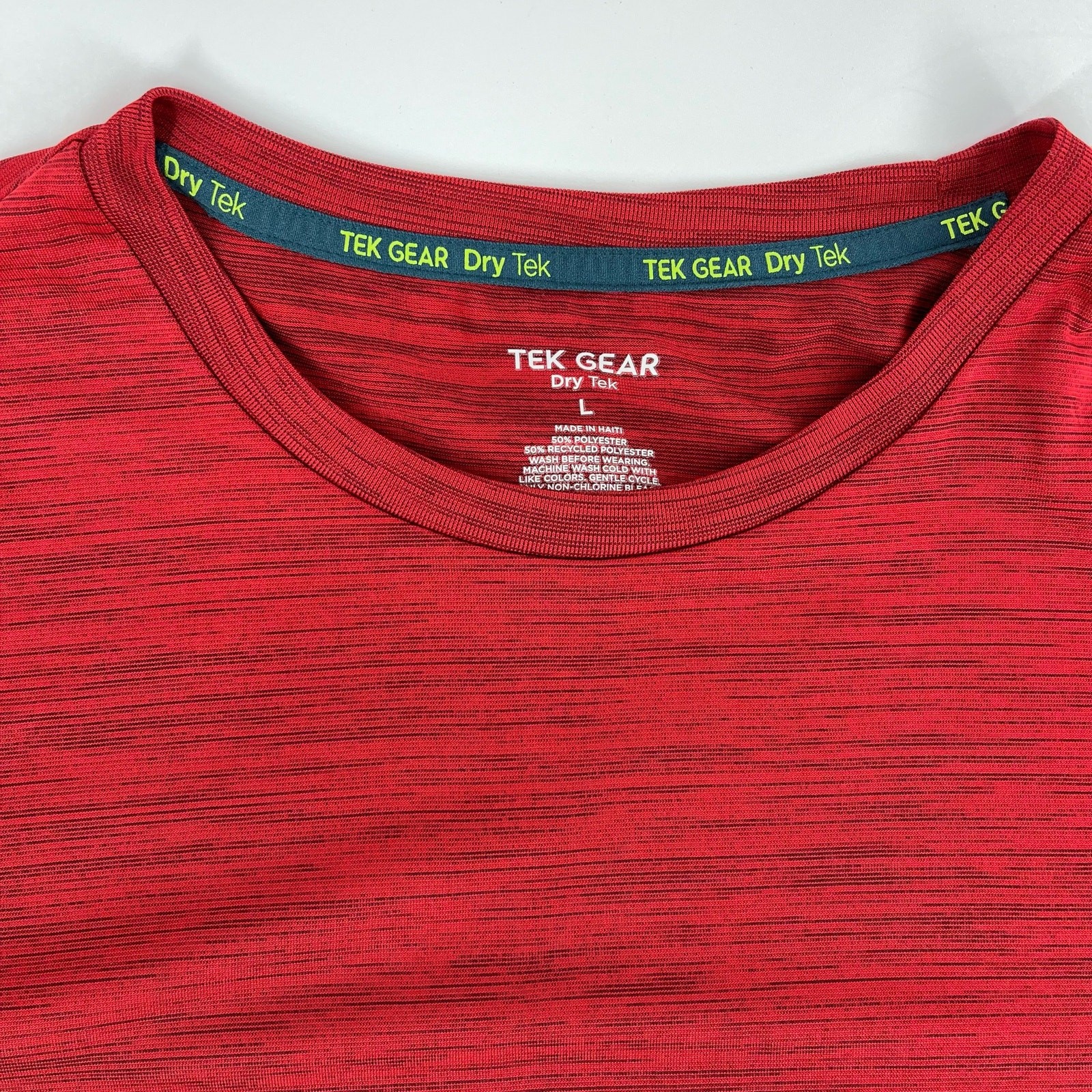 Men's Red Tek Gear® Dry Tek Tee in Cherry Large gallery