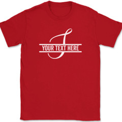 Letter S Monogram Your Text Here Custom T-Shirt Personalized Family Gift Tee