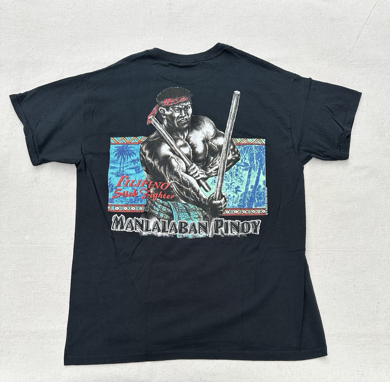 Vtg 90s Filipino Strength Warrior Street Stick Fighter Manlalaban Pinoy Shirt gallery
