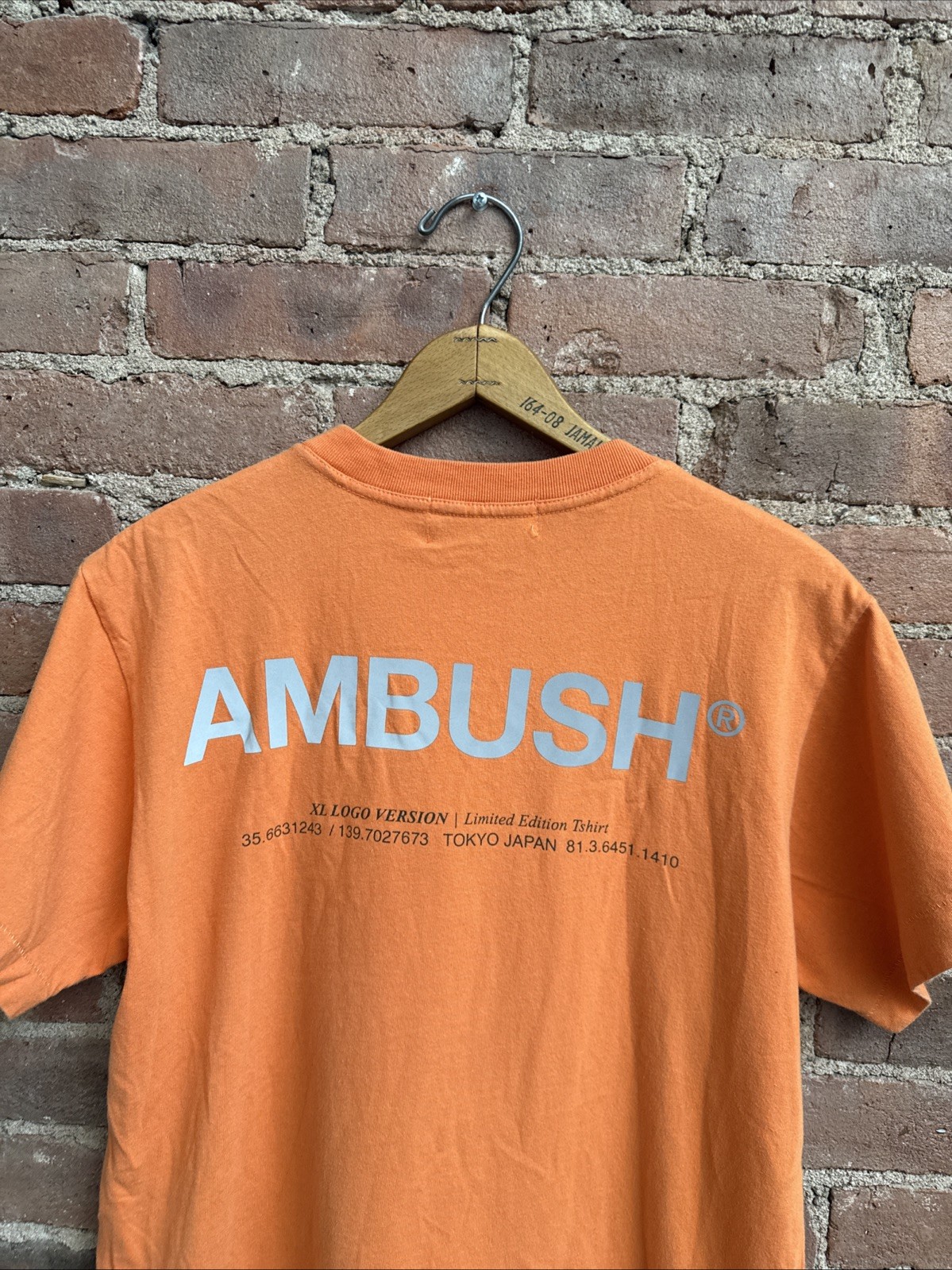 AMBUSH Men’s Tee, Sz 1, Orange 100% Cotton XL Logo Version Limited Edition Japan gallery