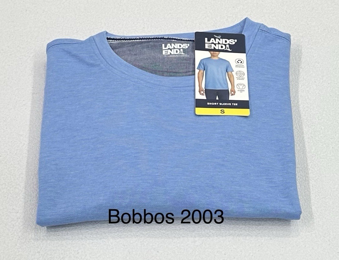 Lands' End Men's Classic Fit 4-Way Stretch Tee, Blue, Size S gallery