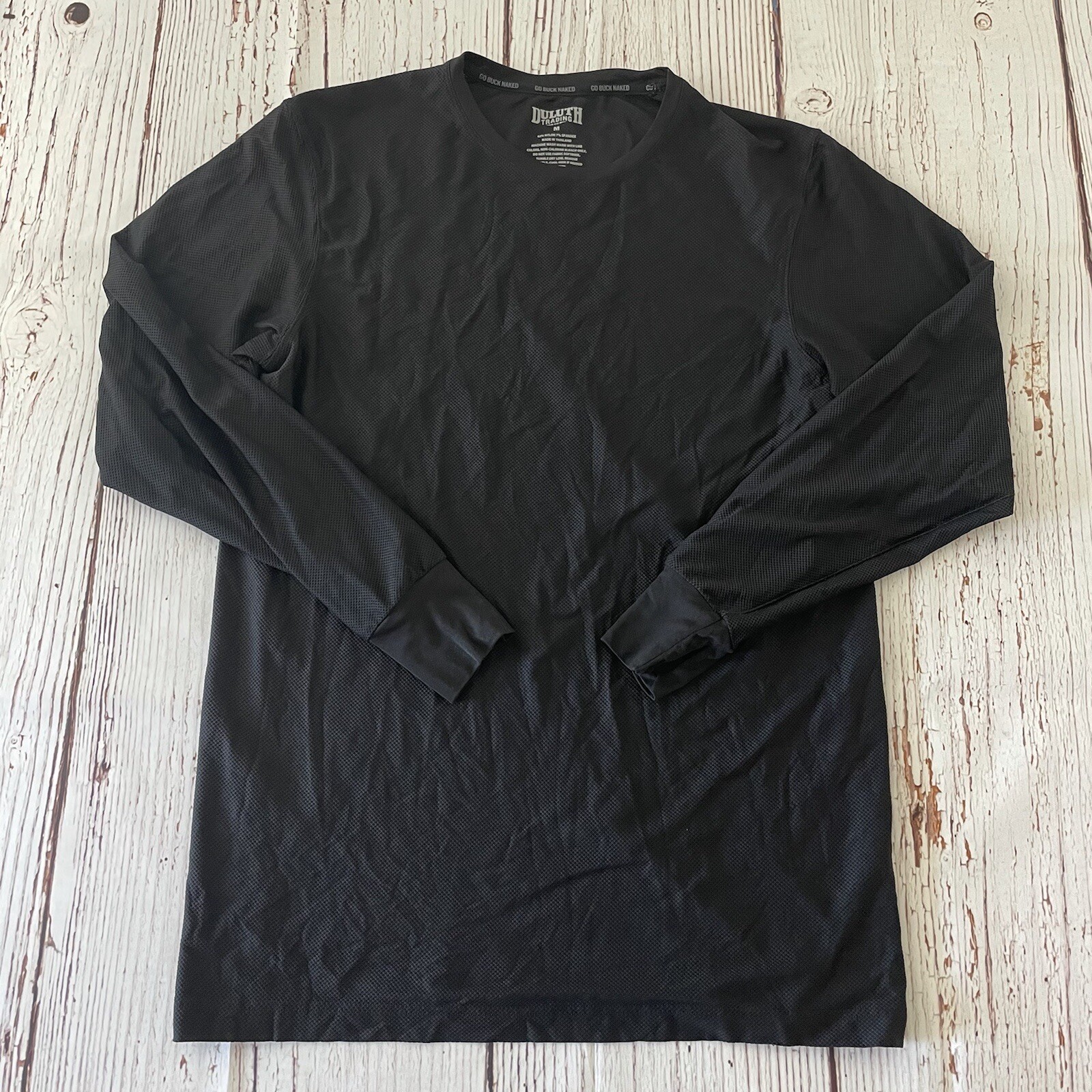 Duluth Go Buck Naked Men's Long Sleeve T Shirt Black Size Medium Nylon Blend gallery