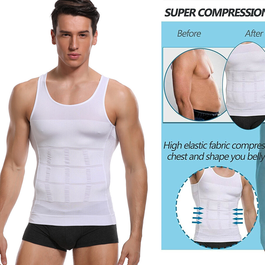 Men Slim Shirt Body Slimming Vest Tummy Shaper Belly Girdle Underwear Shapewear gallery