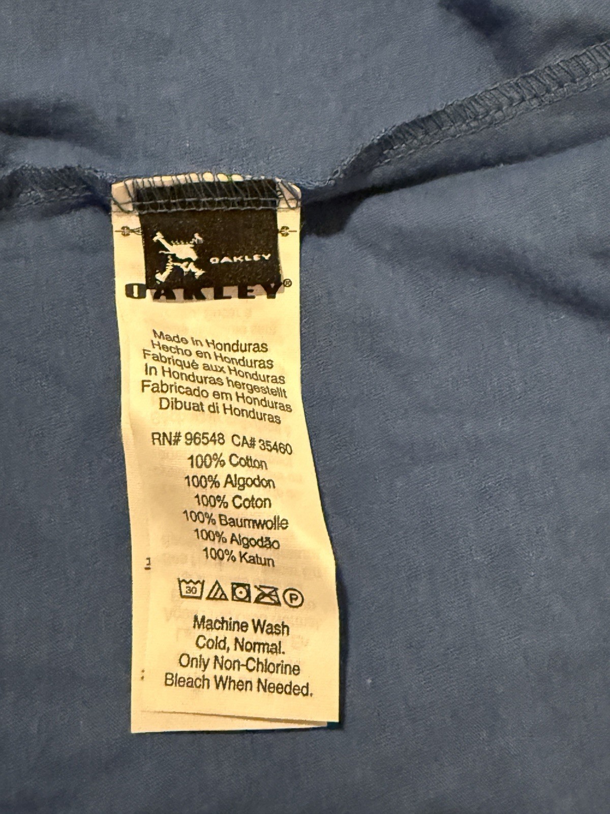 Oakley Vault Exclusive Blue Cotton Regular Fit Graphic Logo Tee Men’s L gallery
