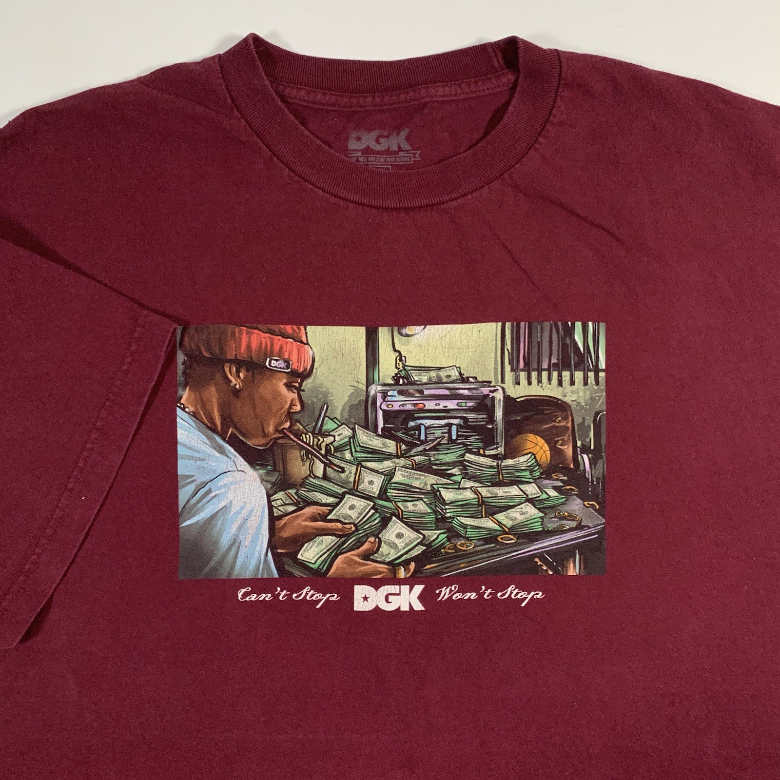 DGK Cant Stop Wont Stop T-Shirt Mens 2XL Cash Money Skateboard gallery