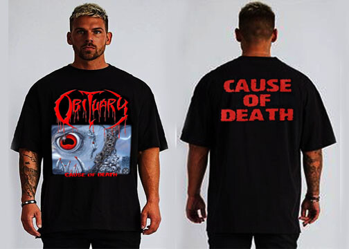 OBITUARY DEATH METAL FRONT AND BACK PRINT BLACK T SHIRTS