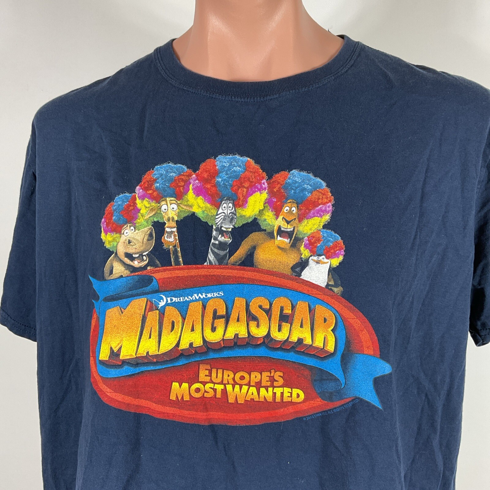 Madagascar Europes Most Wanted Promo Movie T-shirt Dreamworks Mens XL Blue gallery