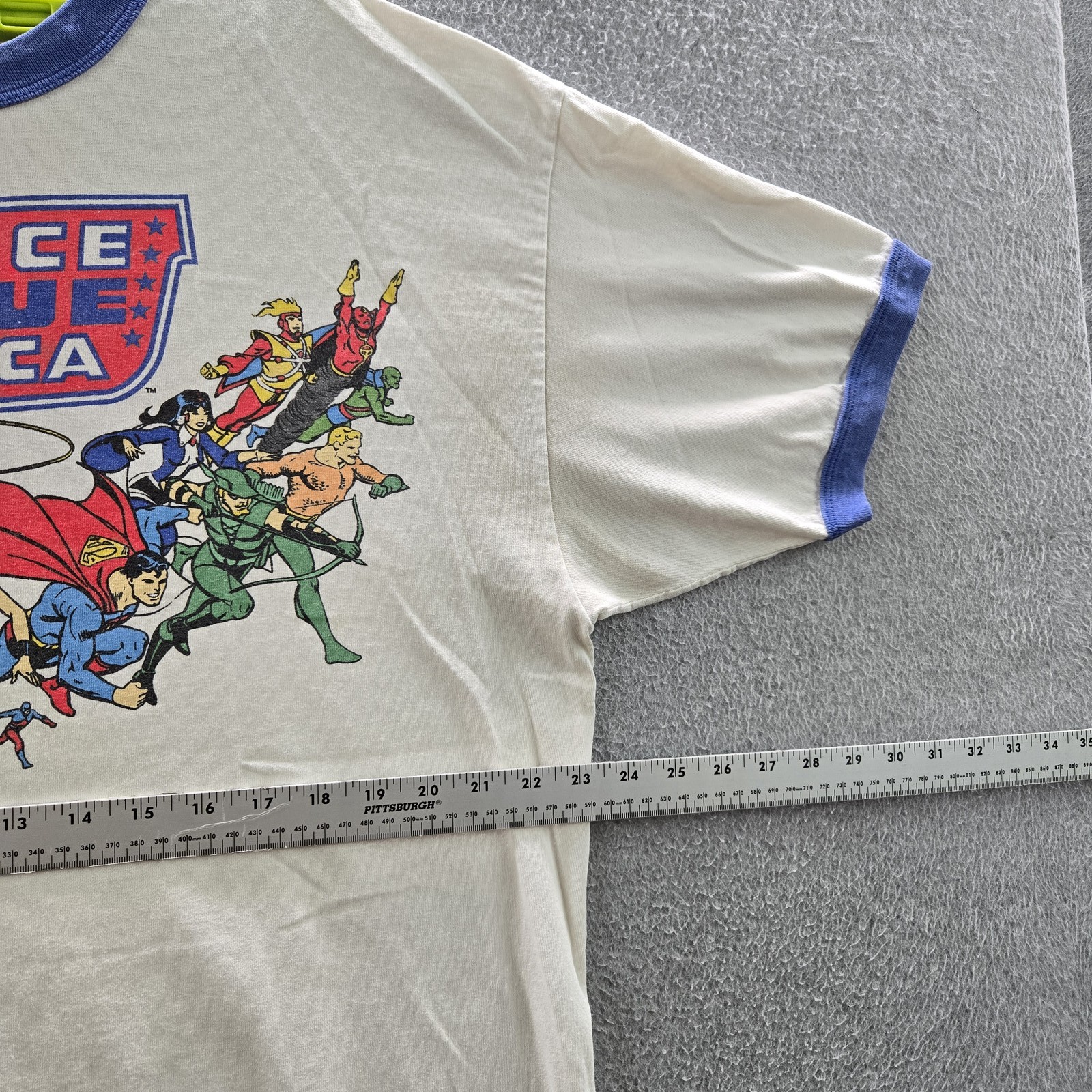 DC Comics Men Shirt XL White Graphic Justice League Ringer Short Sleeve Logo gallery