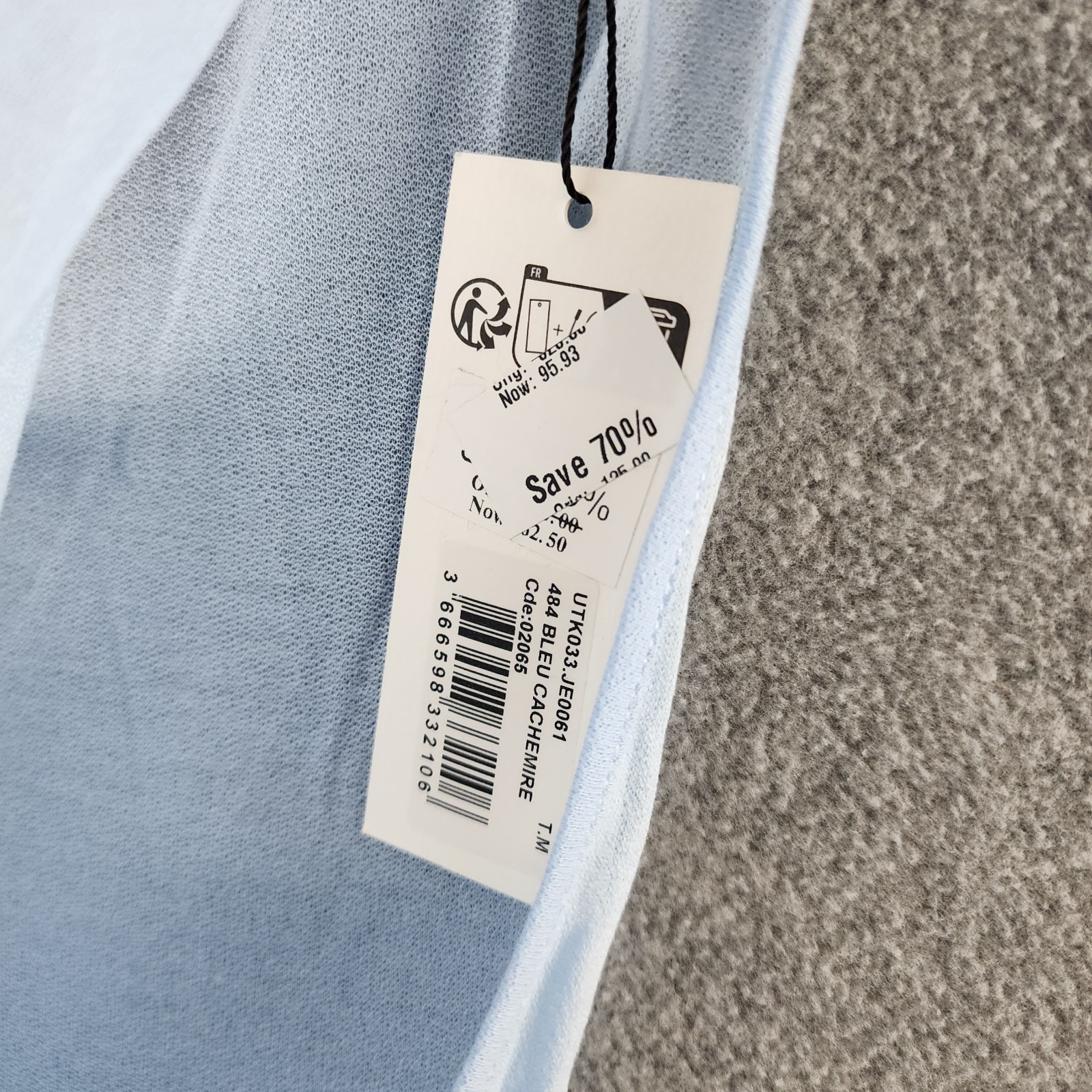 AMI Alexandre Mattiussi Semi Sheer Tank Top Men's M Cashmere Blue Crew Neck gallery