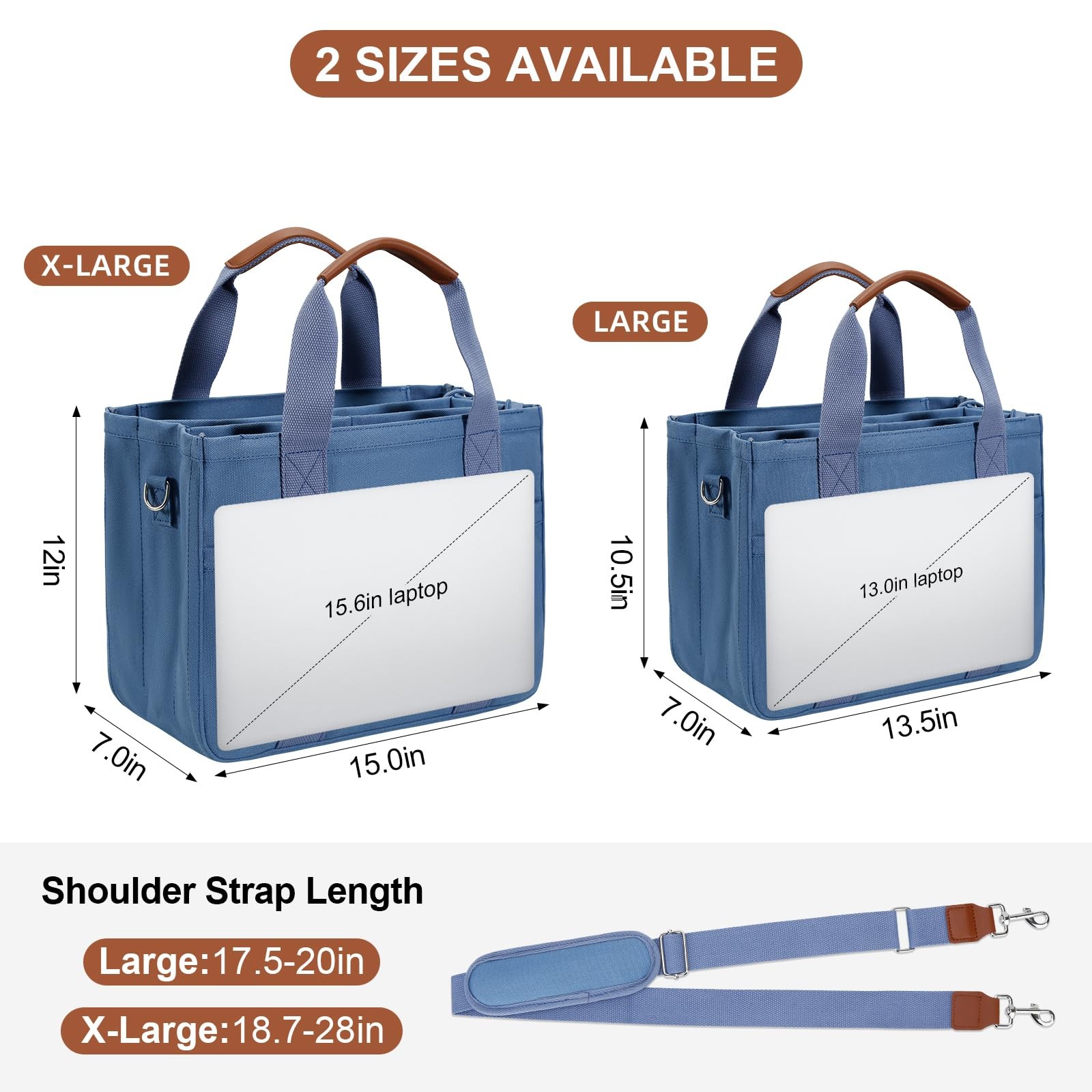 Large Canvas Tote Bag for Women with Zipper, Compartments, and Pockets gallery