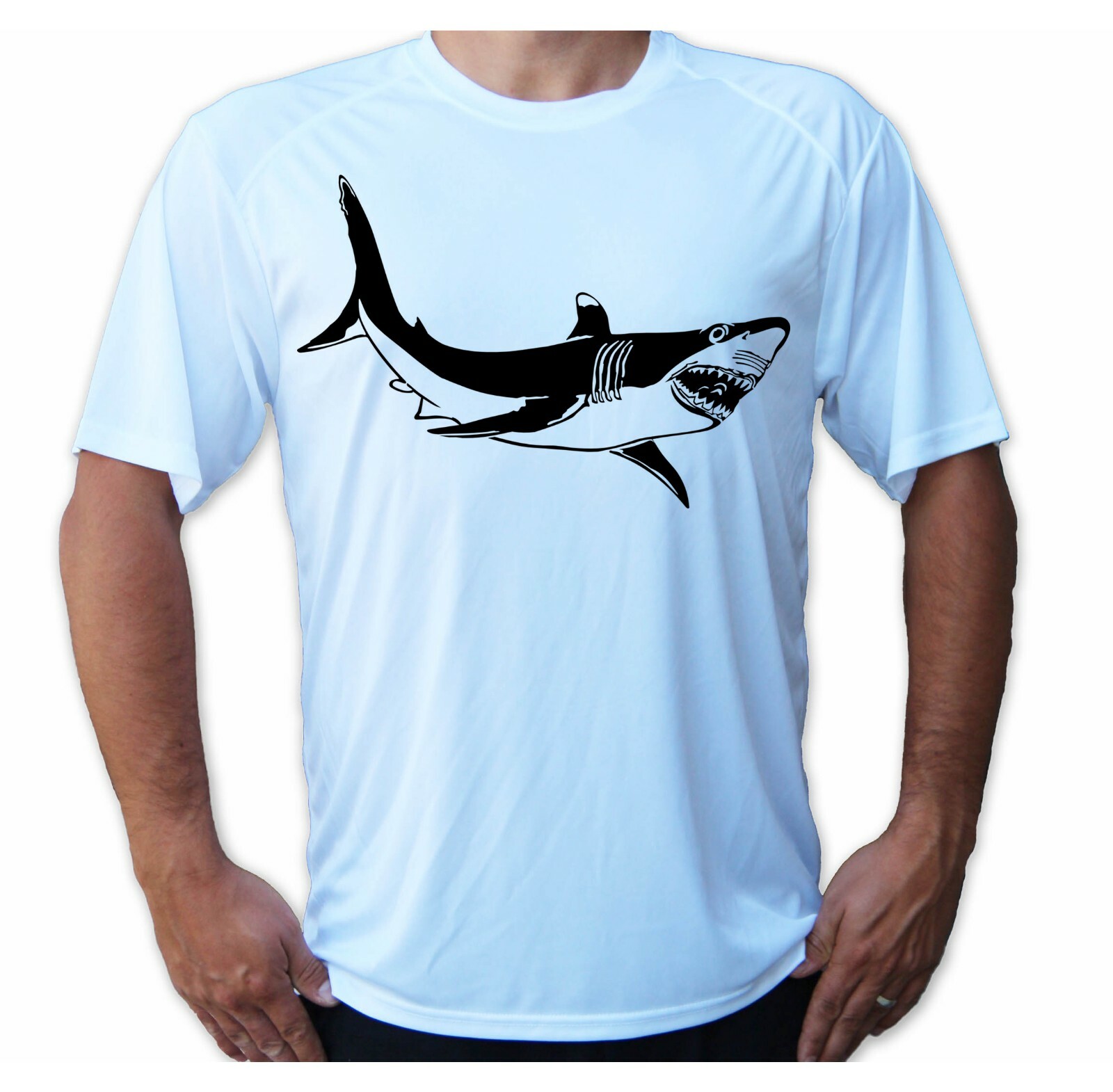 Shark Fish Fishing Boat UPF 50 T-Shirt Beach Water Sport UV Sun Protection gallery