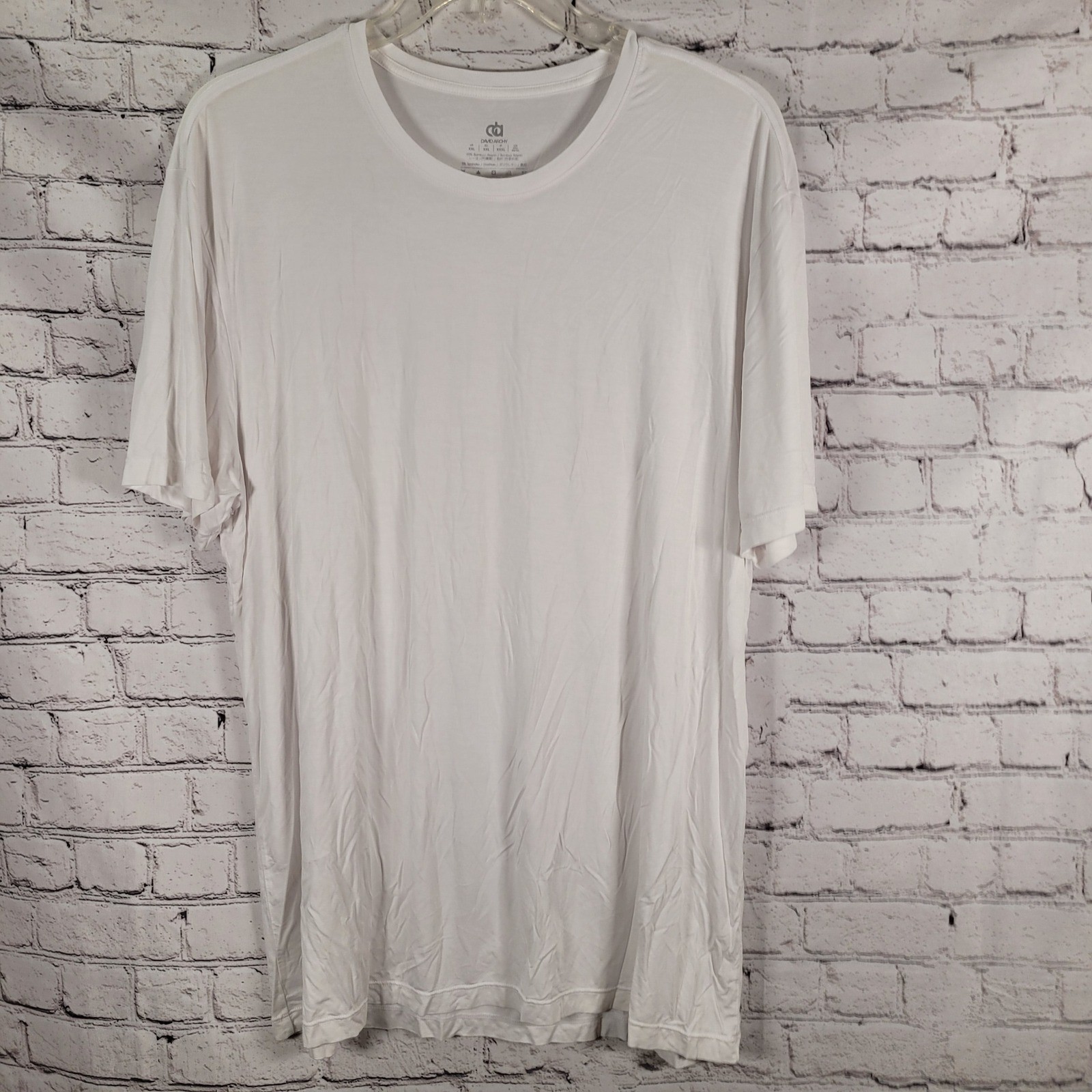 David Archy T-Shirt Mens XXL White Excellent Bamboo Rayon Stretch Crew Neck Tee gallery