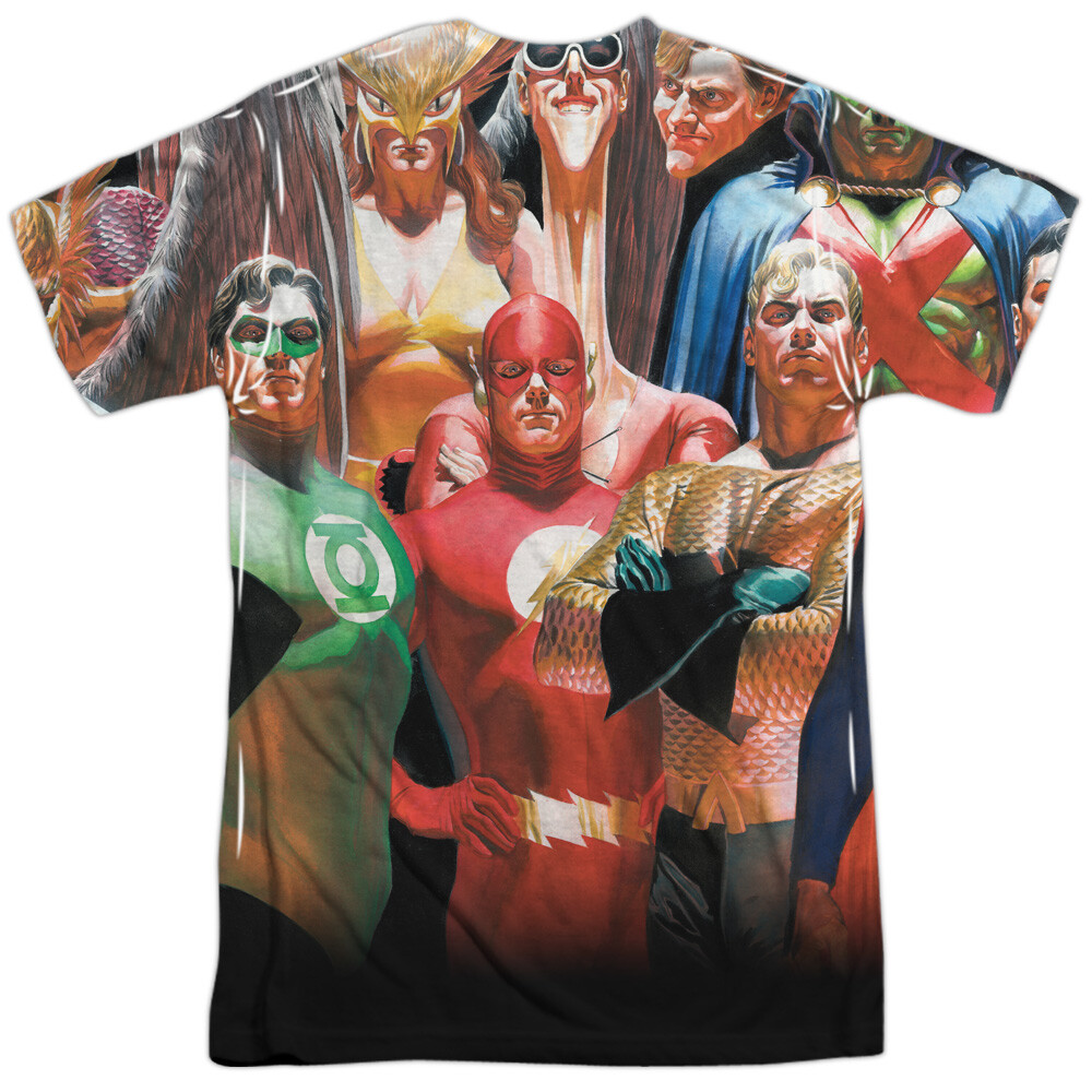 JLA Wall of Heroes Unisex Adult Halloween Costume T Shirt, S-3XL gallery