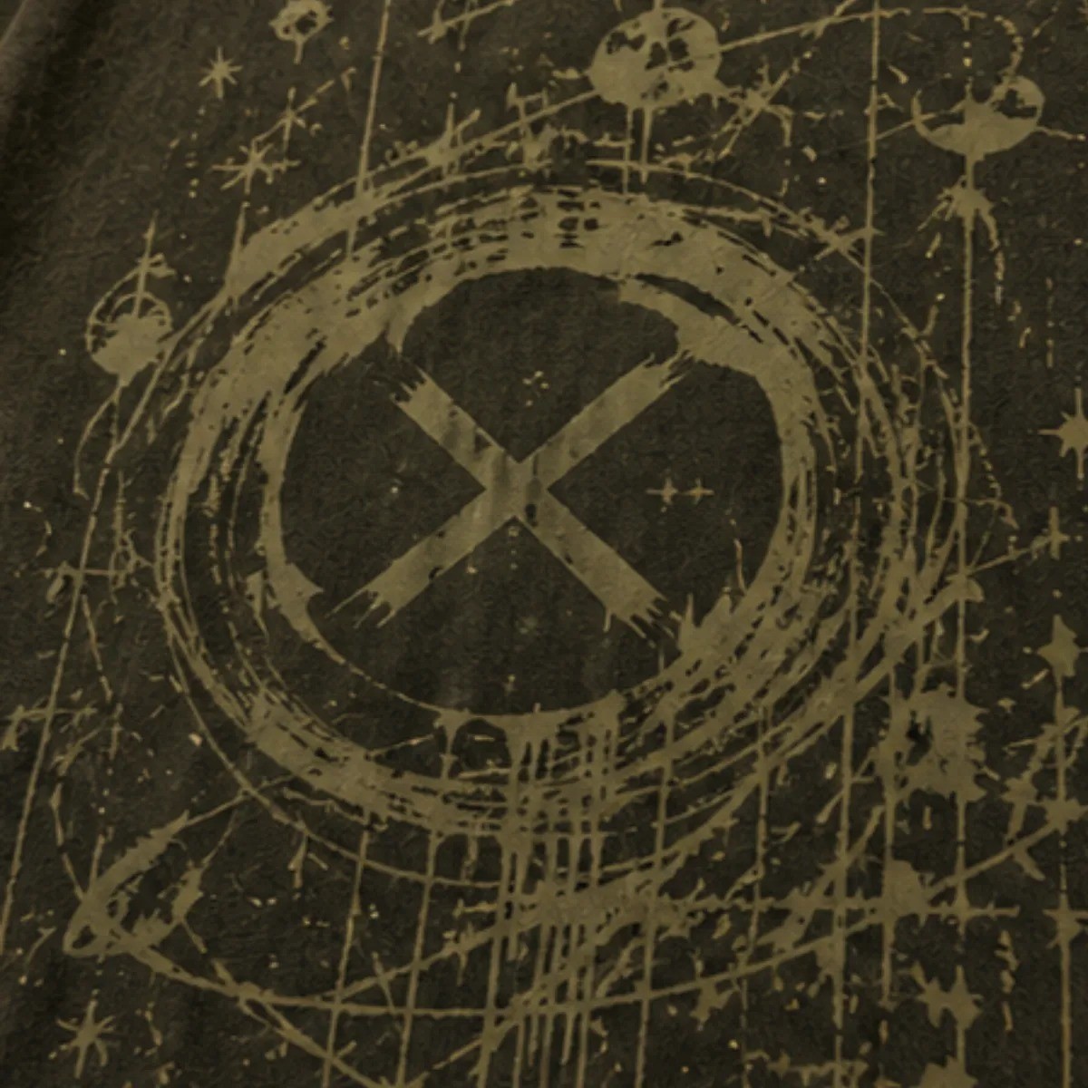 Nyxden Olive Green Abstract Graphic Oversized Shirt gallery