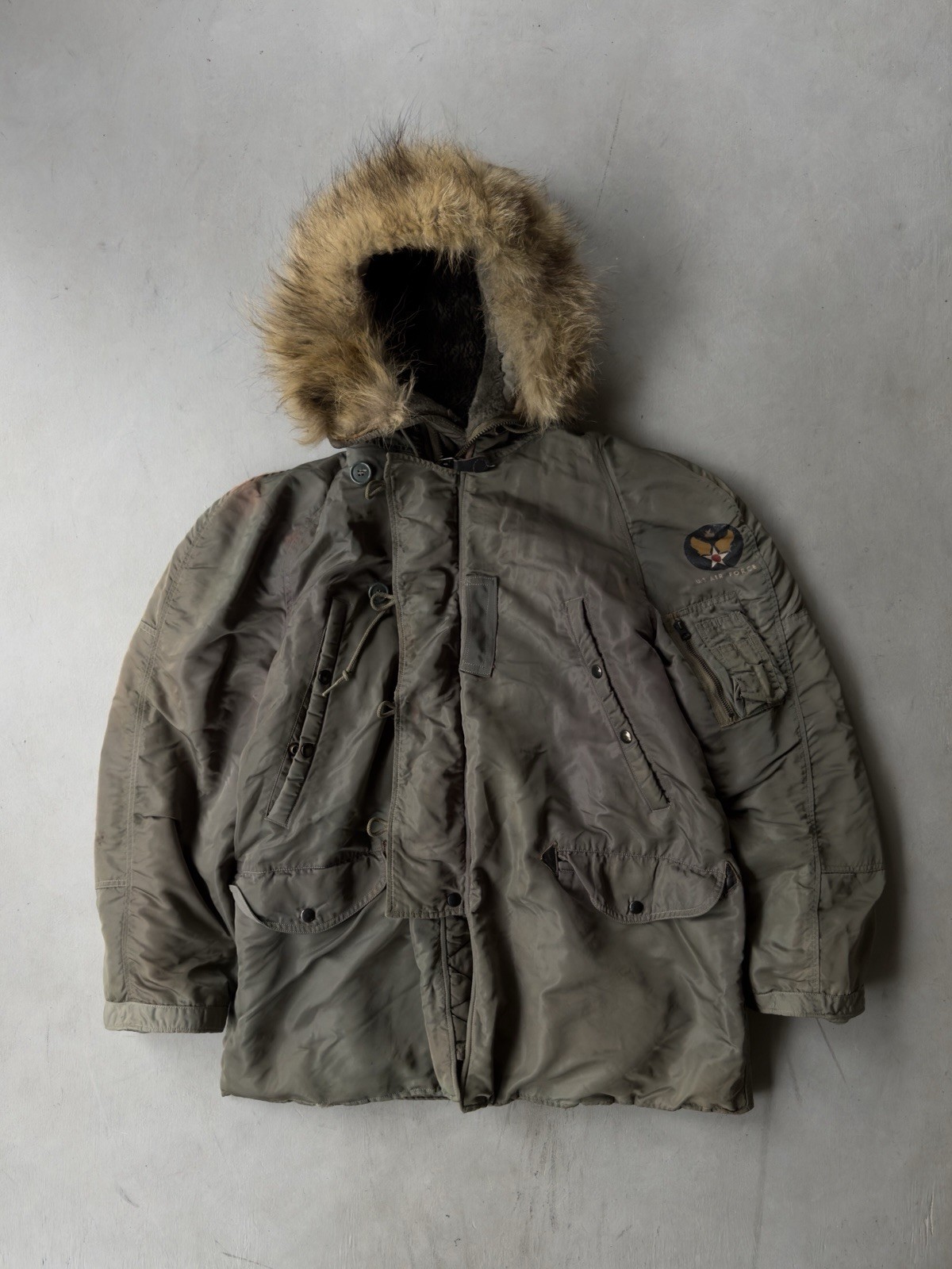 Vintage 1960 N-3B US Air Force Snorkel Parka MIL-J-62790 Size M With Fur Hood