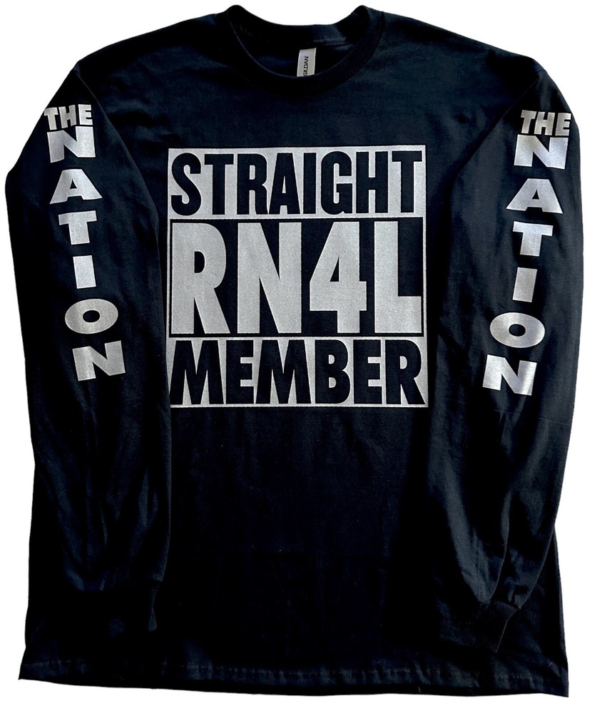 Straight RN4L Member Black & Silver Long Sleeve T-Shirt (New)