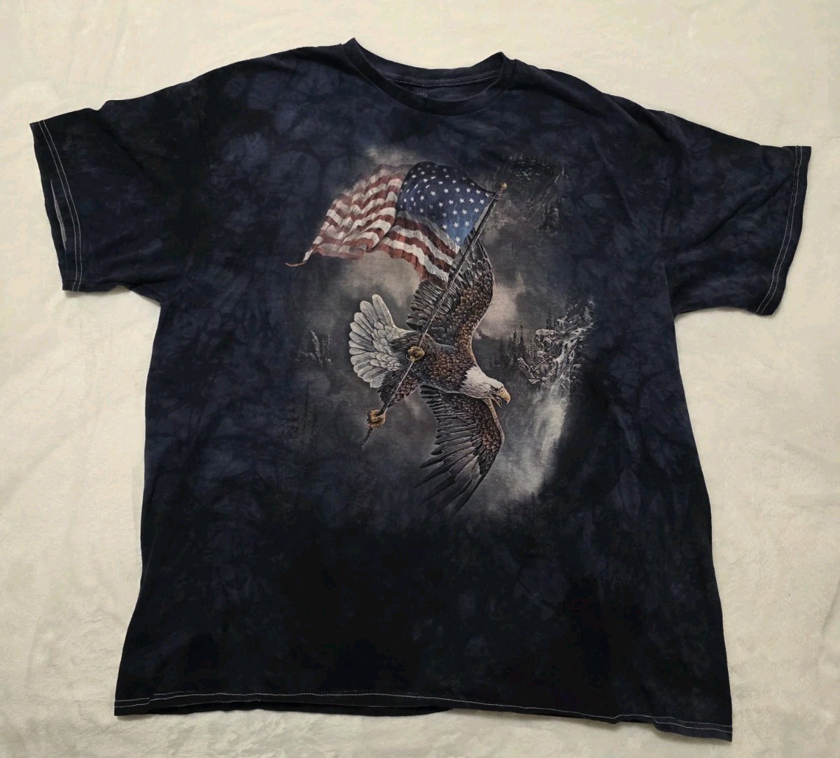 The Mountain Men's American Flag Bald Eagle Tie Dye T-shirt Size XL gallery