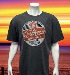 Gas Monkey Garage Custom Hotrods Dallas Texas Gray Distressed Graphic T-Shirt 2X