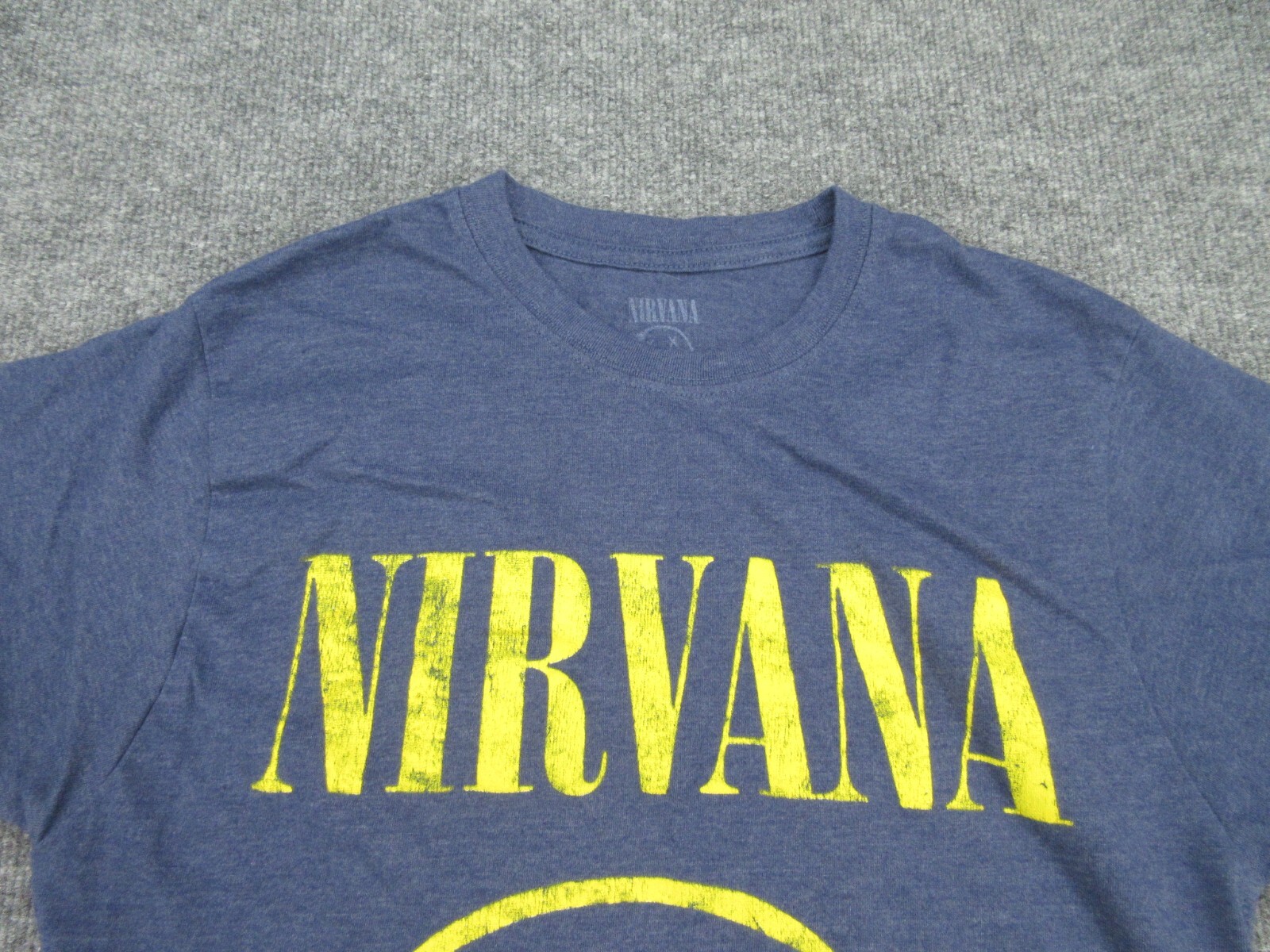 Nirvana Shirt Mens Medium Blue Crew Neck Logo Short Sleeve Logo Tee Adult M gallery