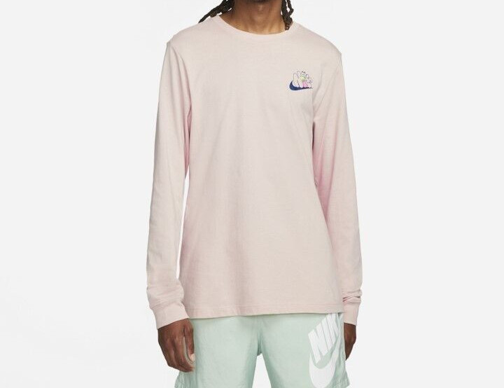Nike Sportswear NSW Nike Day Black Light Men's Long Sleeve T-Shirt Pink Oxford gallery