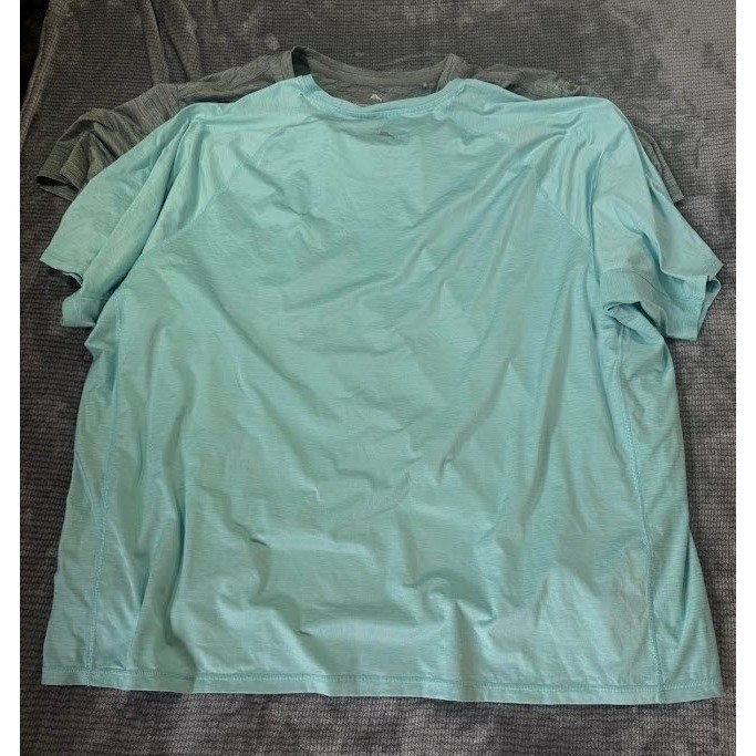 Tommy Bahama IslandZone Shirts Mens 3XLB Lot 2 Blue Crew Grey Polo Henley UPF 30