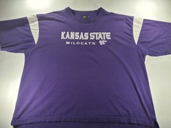 Vintage Pro Player K-State Wildcats T-Shirt Mens 2XL Purple White Striped KSU
