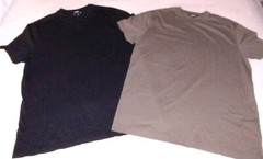 EXPRESS Mens 2 pack Solid Green & Black Pima Cotton T Shirts Size Large EUC
