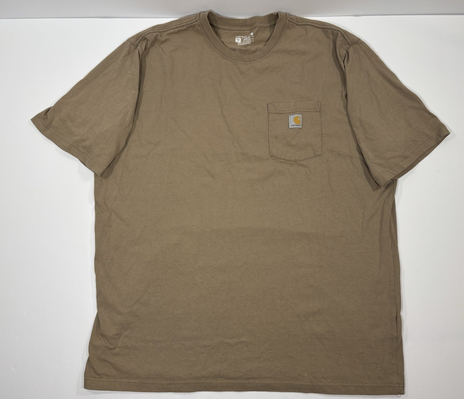 Carhartt Men’s XXL Loose Fit Heavyweight Short-Sleeve Pocket T-Shirt Tan Beige