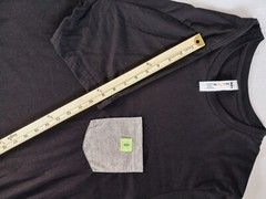 Humants Men’s Large Workwear Jersey Pocket Tee Dark Black Gray heather Cotton