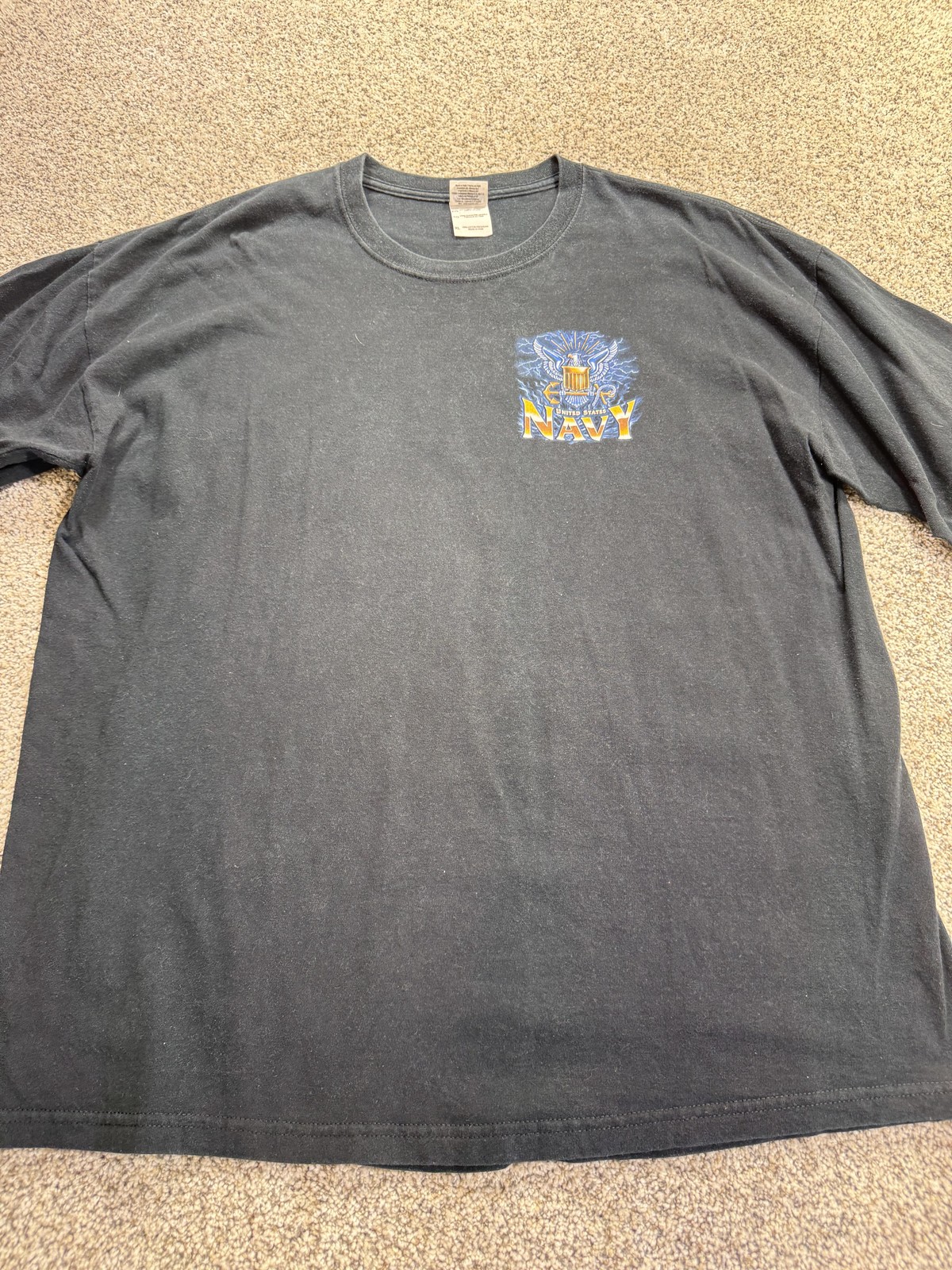 US Navy Shirt Mens XL Black Pride Runs Deep Graphic Tee Military Patriotic Eagle gallery