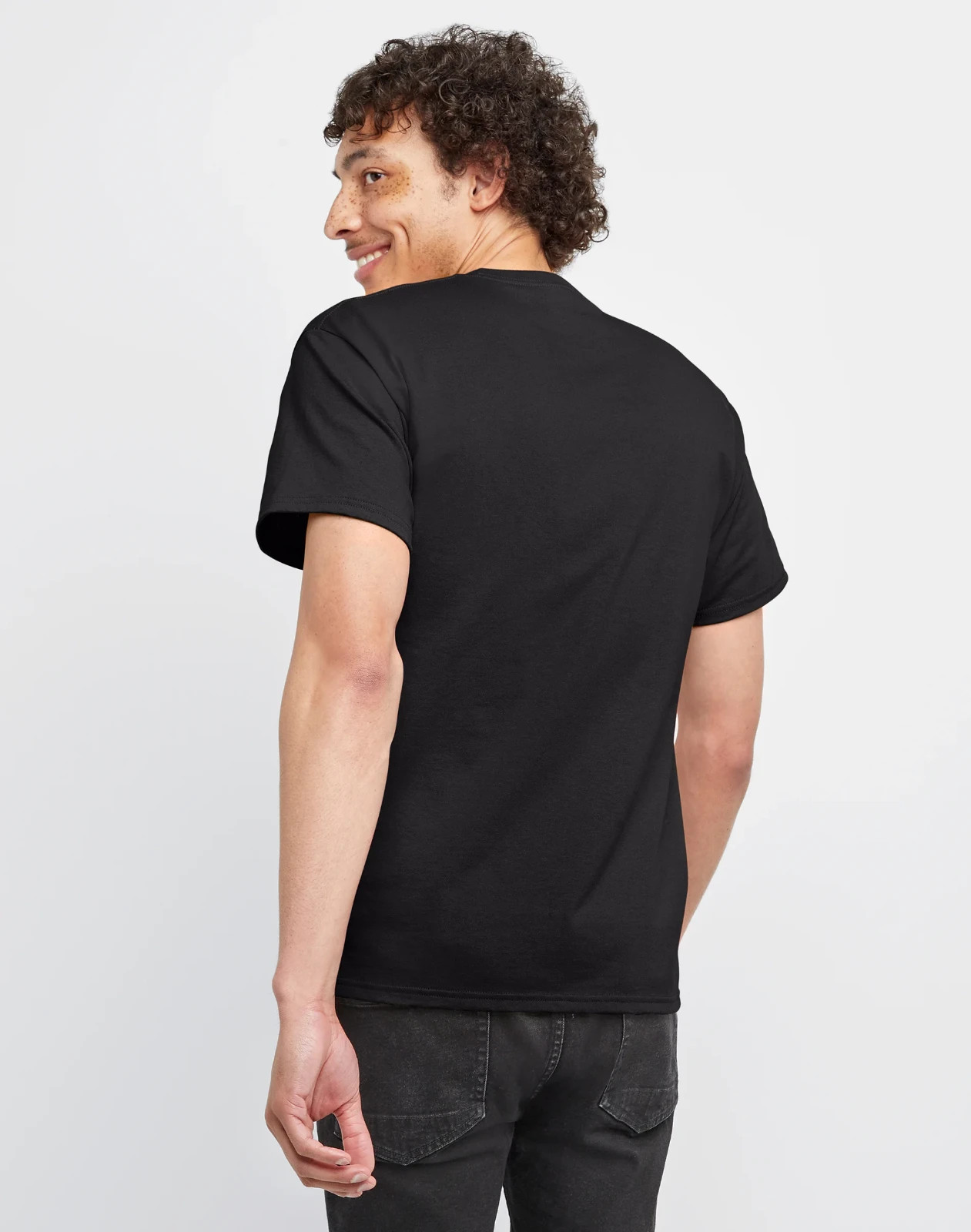 Hanes Men Crew neck T-Shirt 4-Pack ComfortSoft 100% Cotton Heavyweight Tee Plain gallery