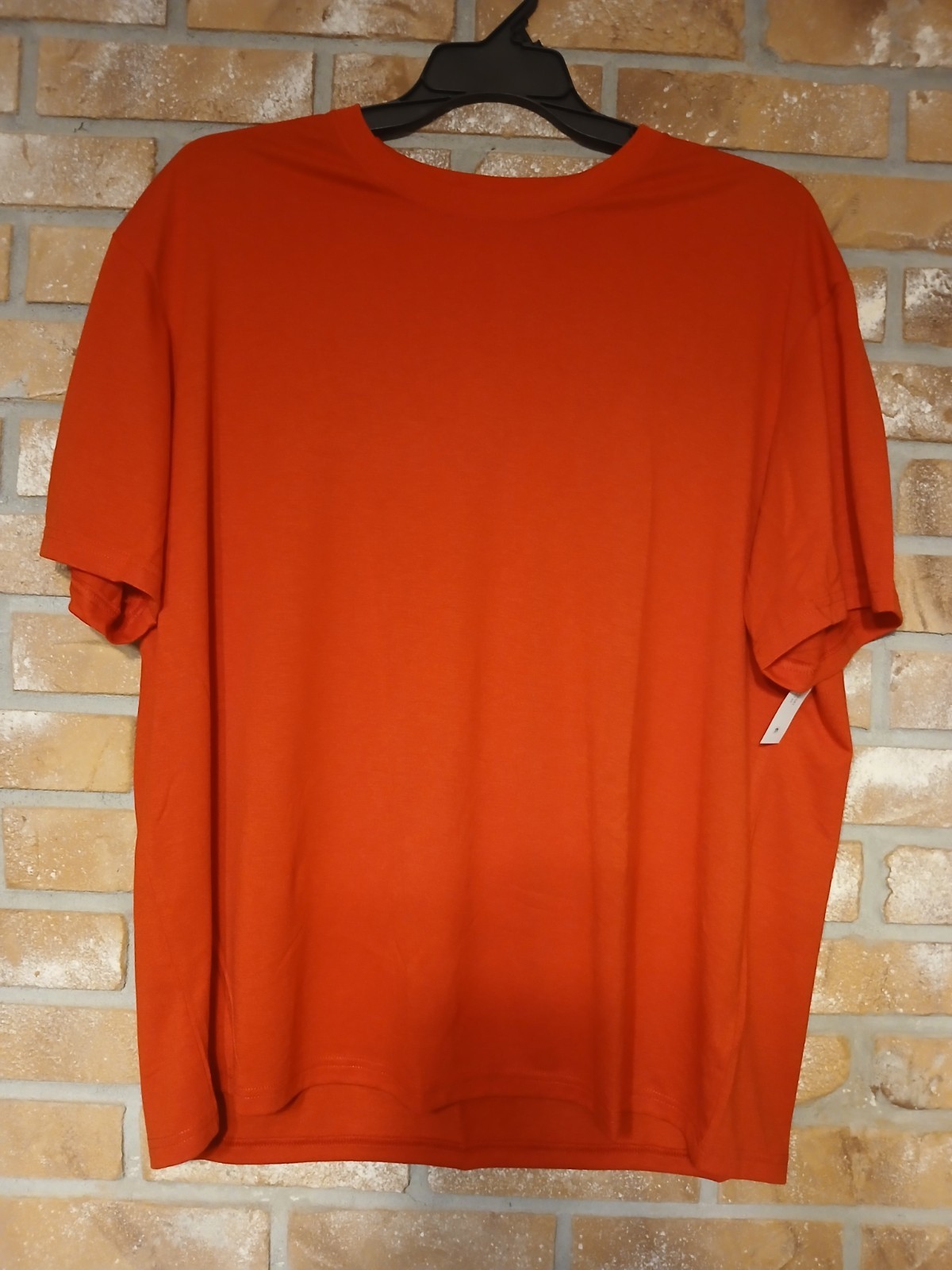 Athletic Works Men's Orange Solid Crew Neck Short Sleeve T-Shirt 2XL gallery