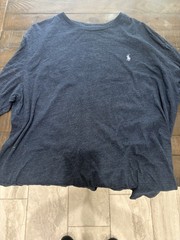 Polo Ralph Lauren Classic Fit Blue Solid Logo Crew Neck Long Sleeve T-Shirt XL