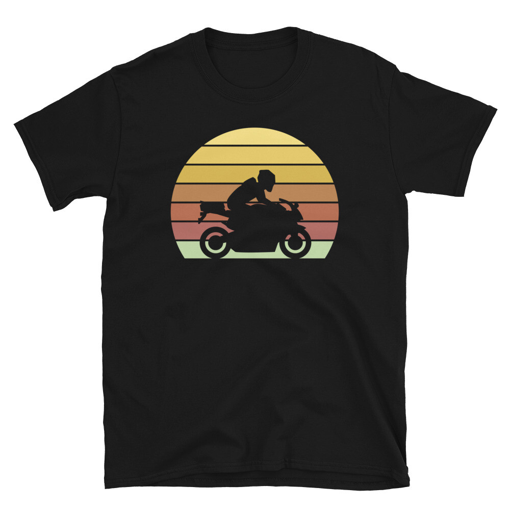 Retro Sunset Motorcycle Sports Bike Crotch Rocket Short-Sleeve Unisex T-Shirt