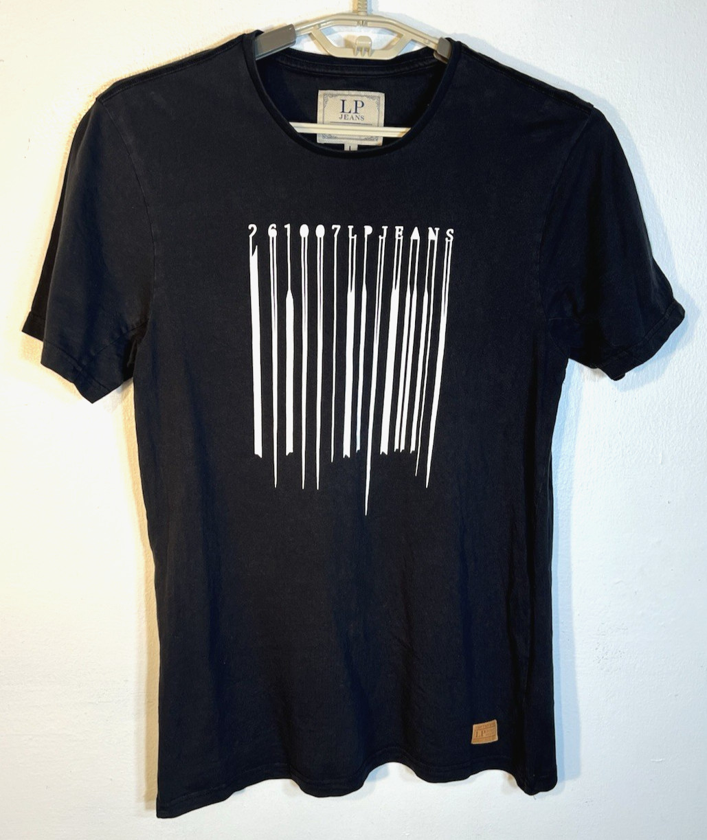 LP Jeans Size Large Black Cotton Short Sleeve Crew Neck Graphic T Shirt gallery