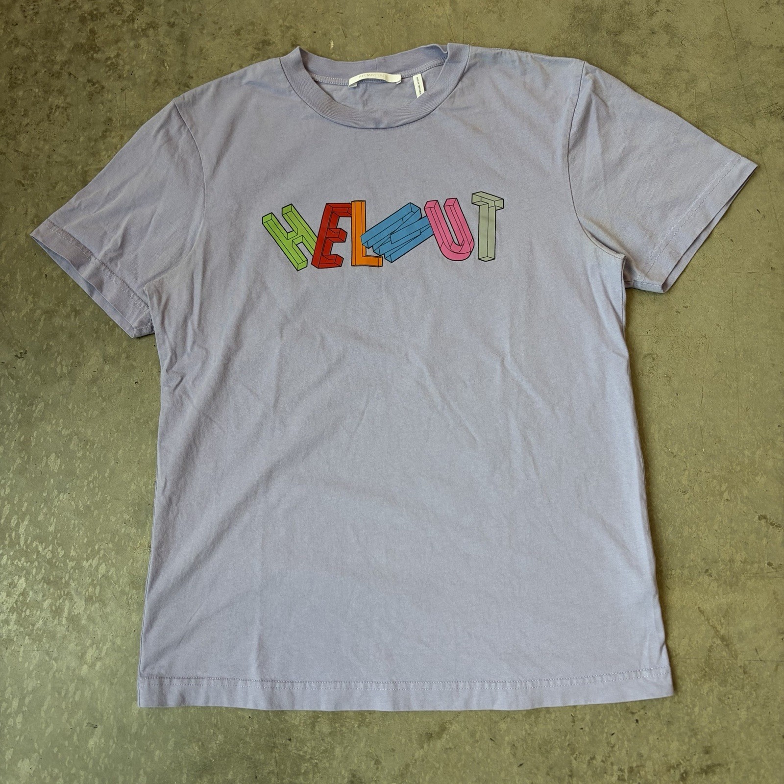 Helmut Lang 3D Logo Graphic T-Shirt Lavender Cotton Crew Neck Men’s Small gallery
