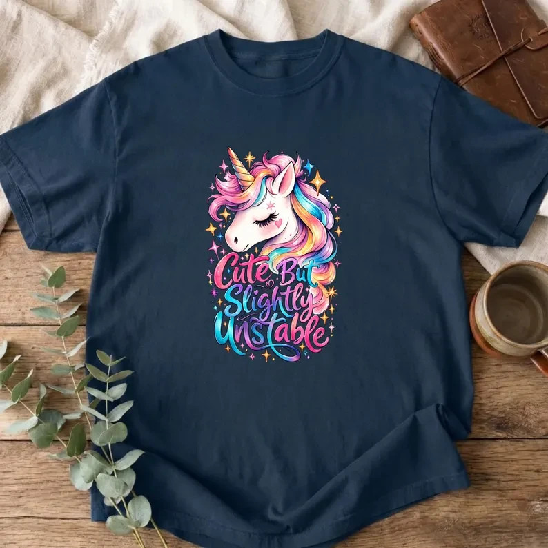 Cute But Slightly Unstable Unicorn Shirt, Funny Unicorn Tee gallery